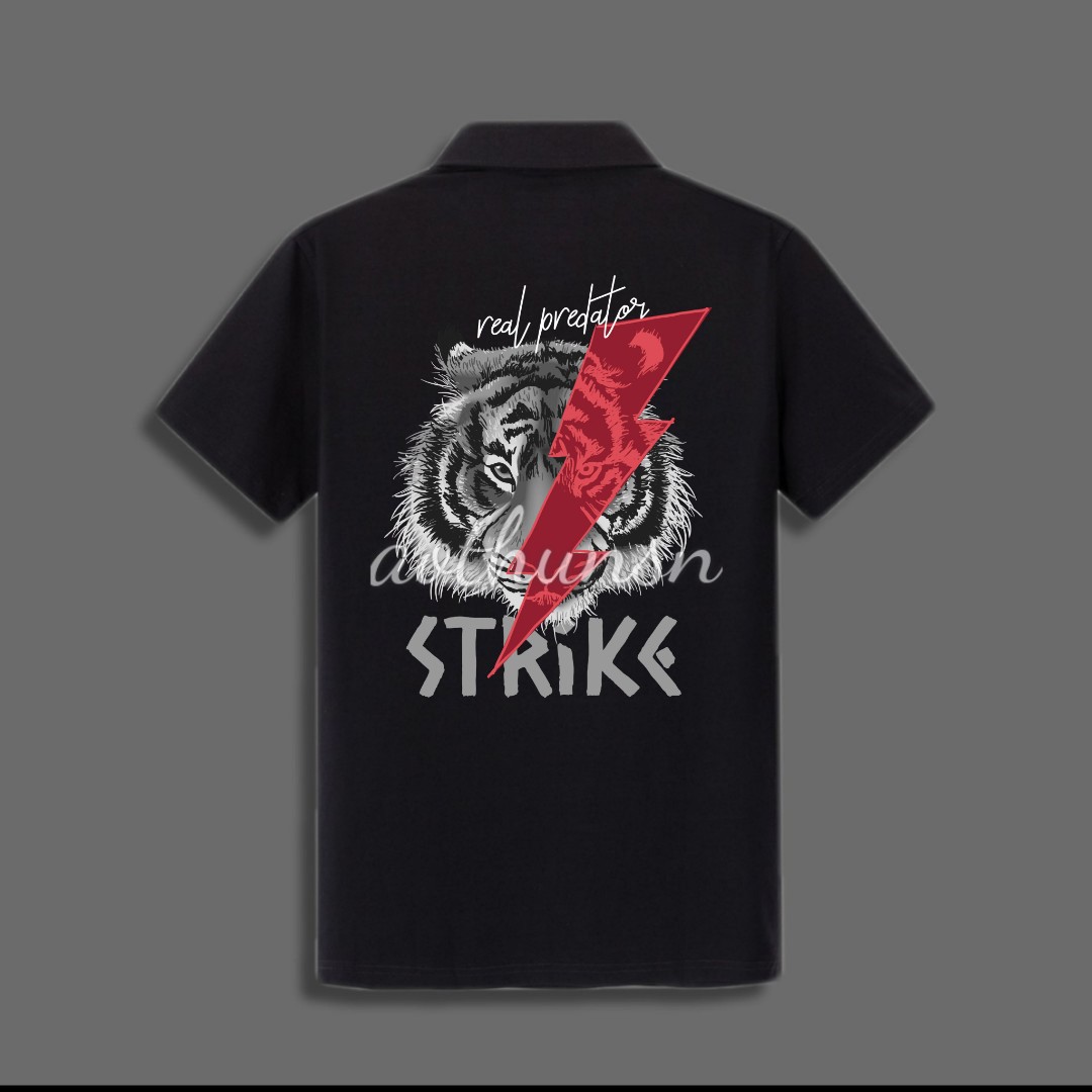 (aothunsn) Áo thun cổ trụ cổ bâu polo STRIKE (VẢI DA CÁ)