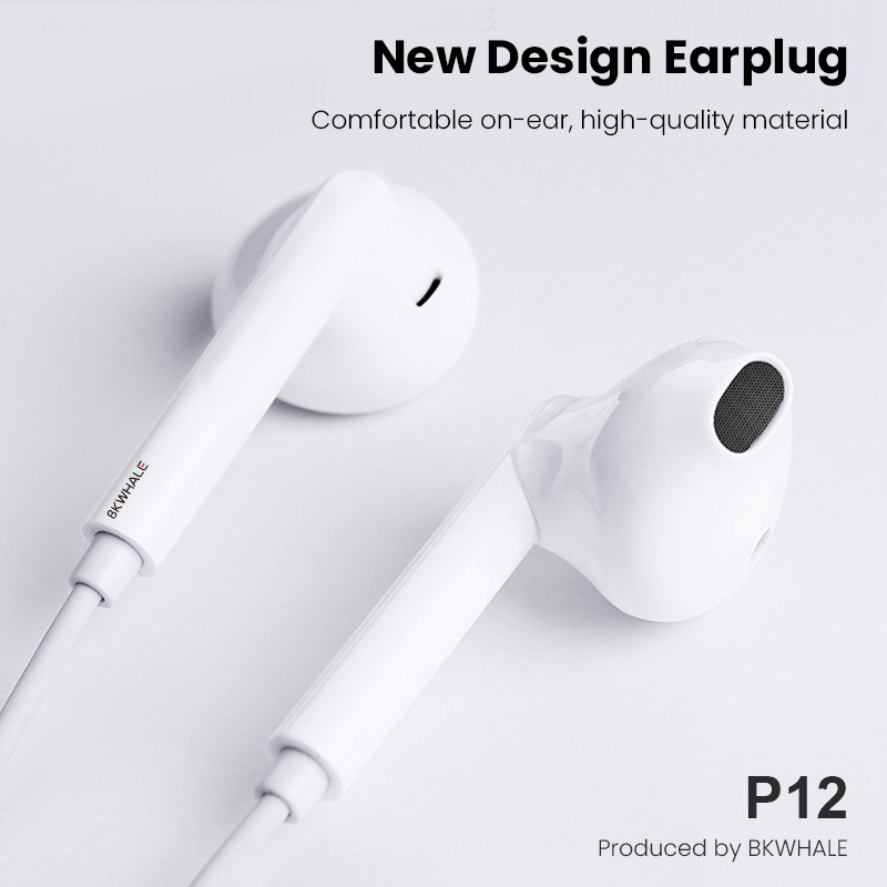 BKWHALE P12 Tai Nghe Bluetooth Có Dây Chống Sét Cho Iphone 7 8 Plus X XS XR XS XSMax 11 12 13 14 Pro Max Mẫu Tai Nghe Thông Dụng