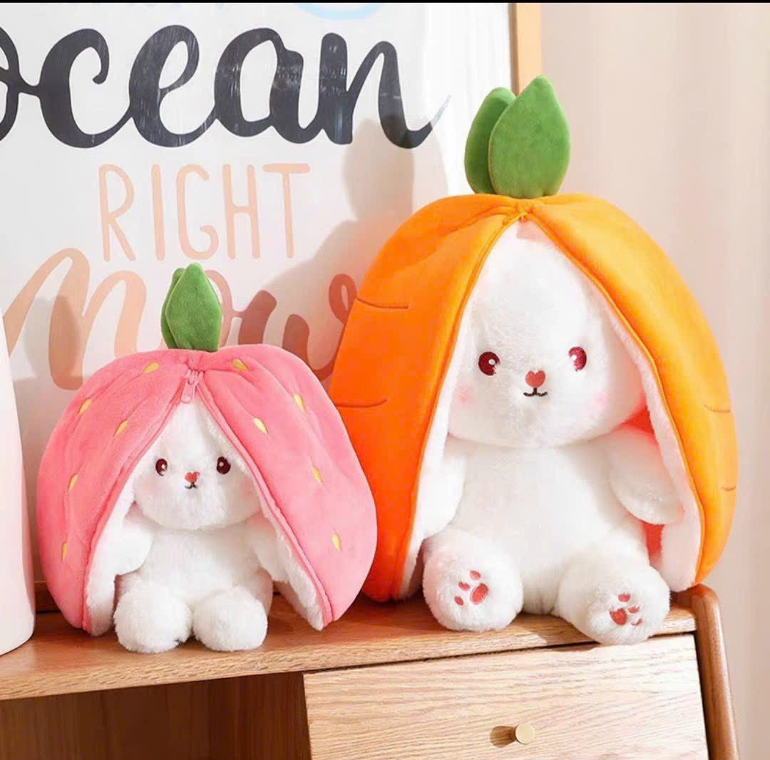 Gấu bông thỏ 2 in 1 - thỏ bông tai cụp dễ thương loại 1 -thỏ bông cho bé