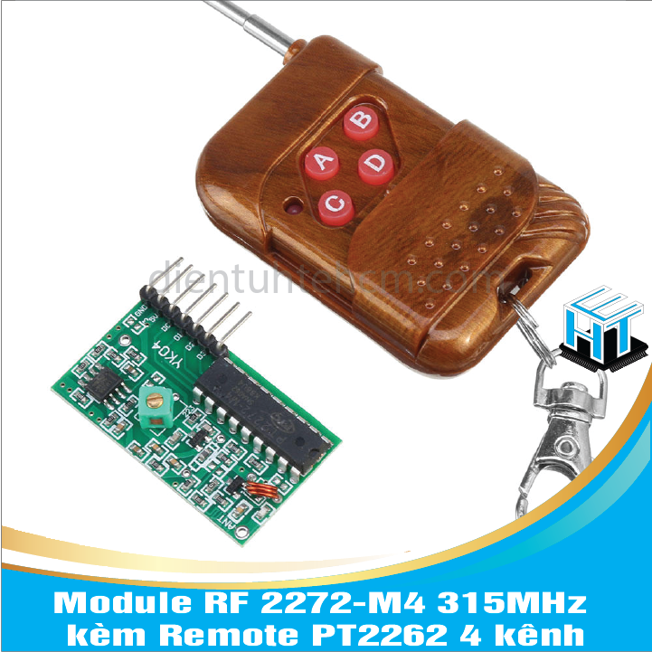 Module RF 2272-M4 315MHz kèm Remote PT2262 4 kênh