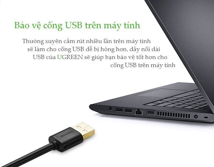 [HCM]Cáp USB 2.0 nối dài  chính hãng Ugreen US103 cao cấp