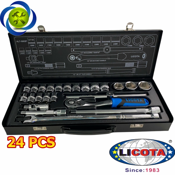 Bộ tuýp 24 chi tiết licota alt-5002f loại 6 cạnh