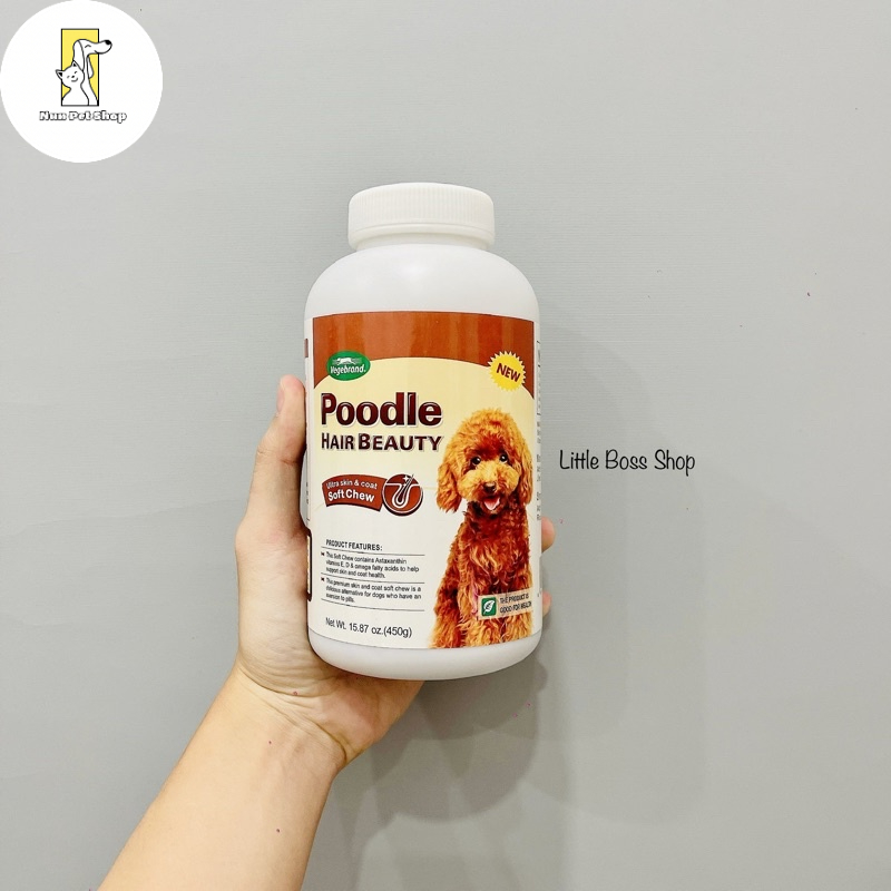 Hộp 500 viên nhai dưỡng lông cho chó Poodle - Poodle Hair Beauty 🐶🌼🍀