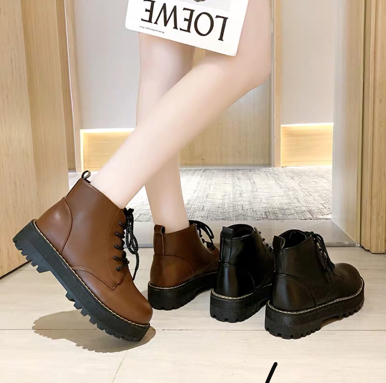 Giày ulzzang,Bốt nữ,Boots basic 4p hàng cao cấp bán chạy nhất hiện nay