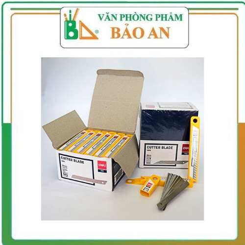1 hộp lưỡi dao rọc giấy deli 30 độ 2015 10 chiếc lưỡi/hộp