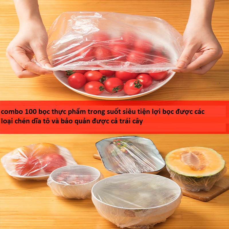 Combo 100 màn bọc thực phẩm chén dĩa tô tiện lợi