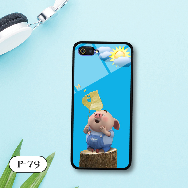 Ốp kính 3D cute REALME C2