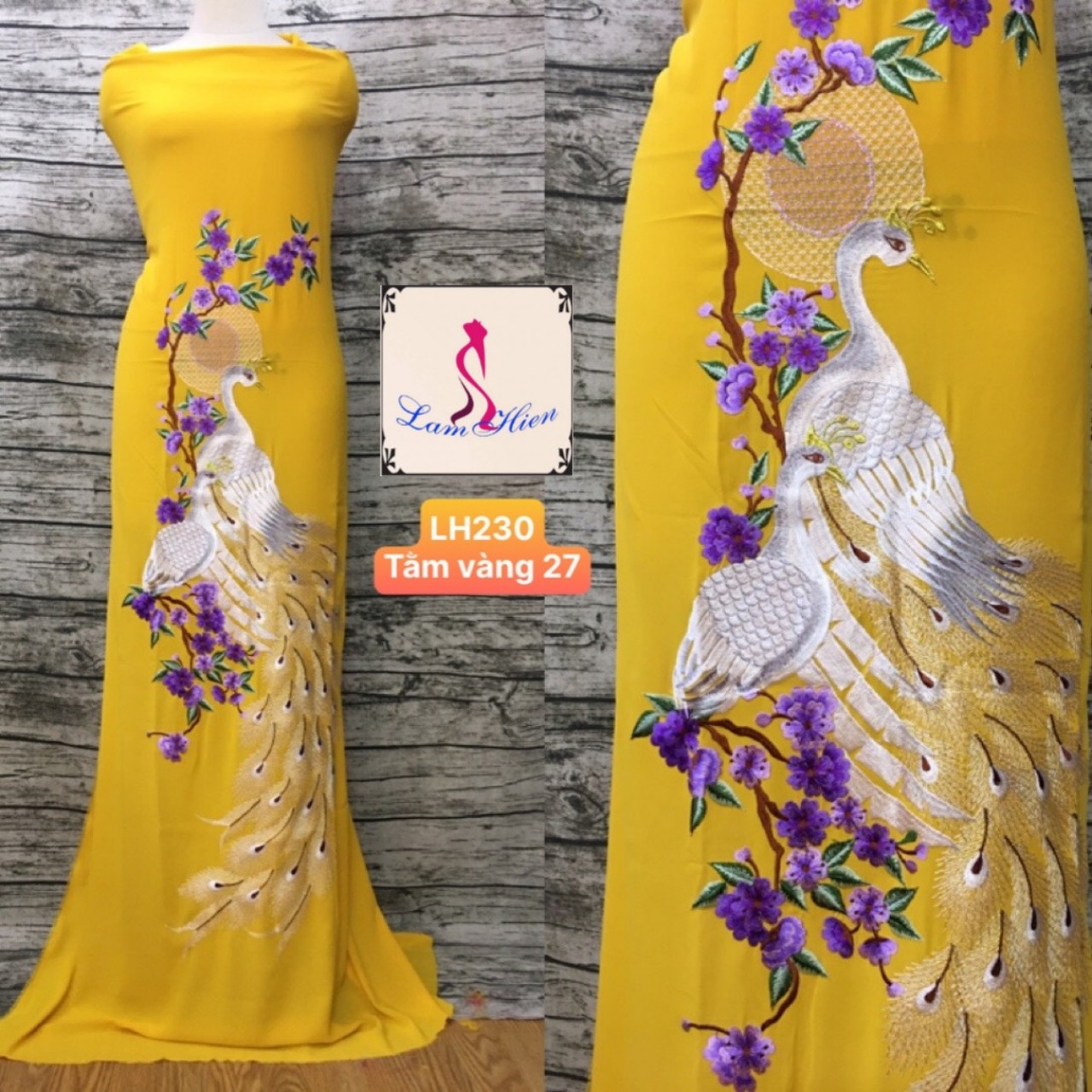 Vải áo dài thêu cao cấp modell LH230