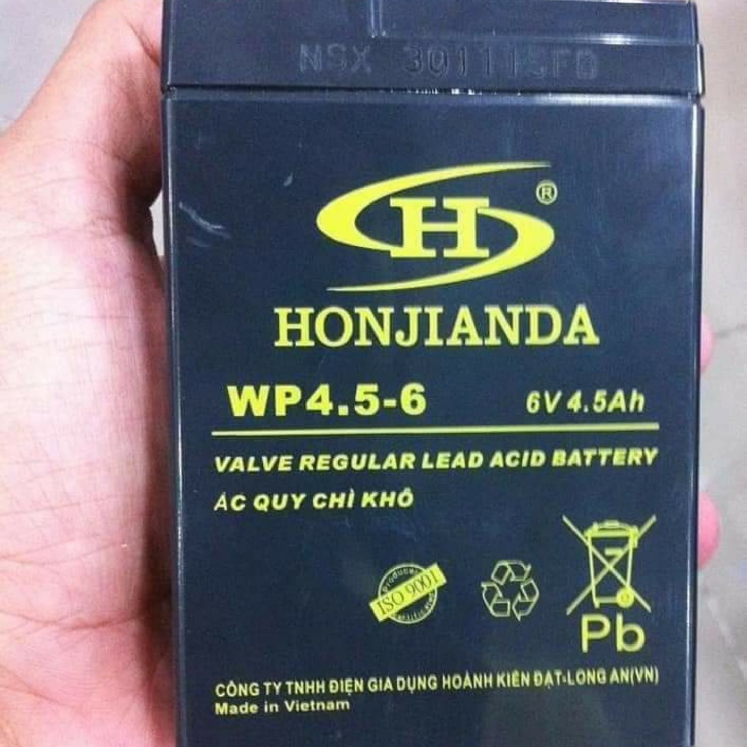 Bình ắc quy cho quạt sạc Honjianda 6v 5ah