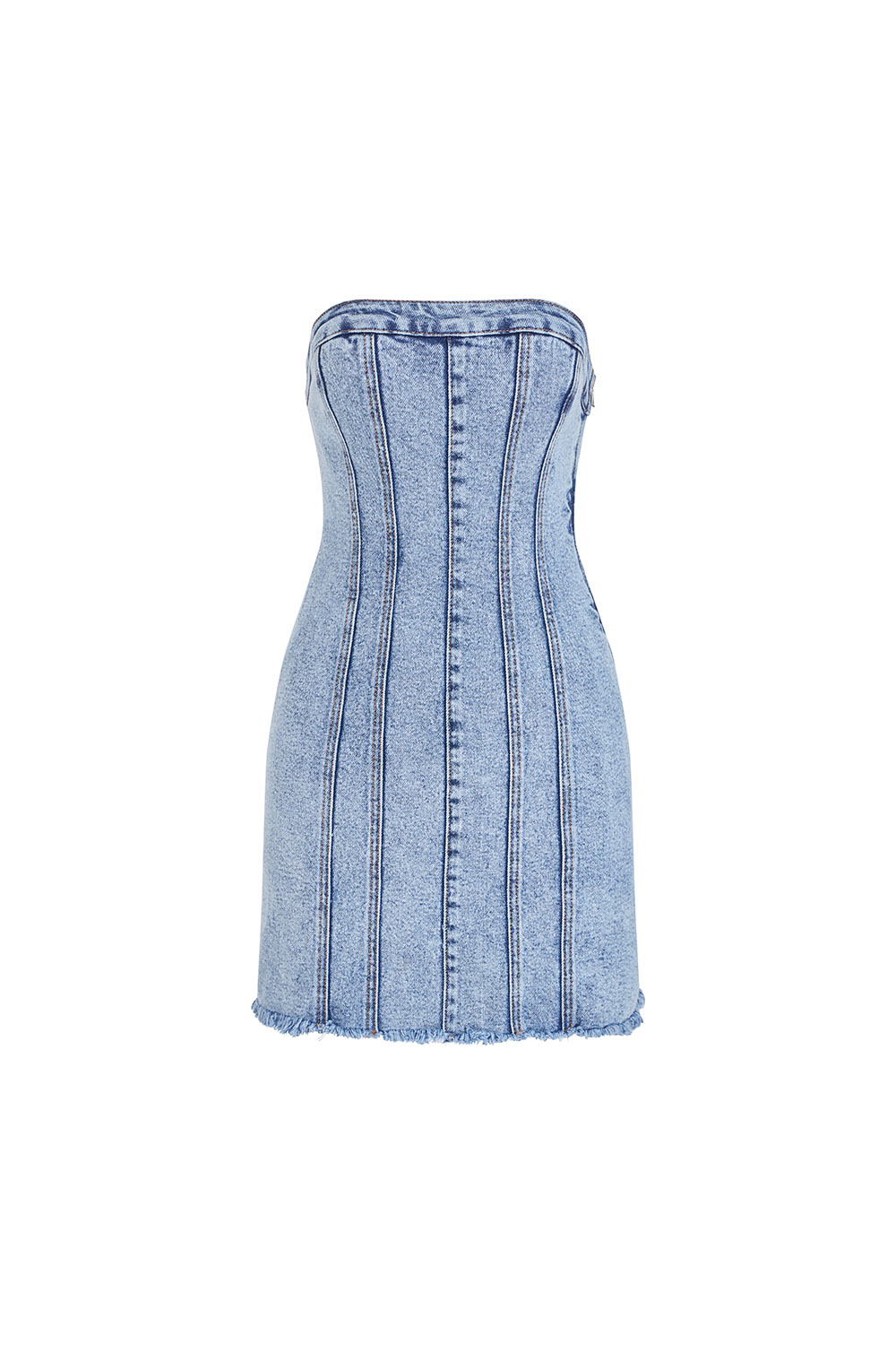 [OUTLET SALE] DOTTIE - Đầm denim dáng ngắn cúp ngực - D0504