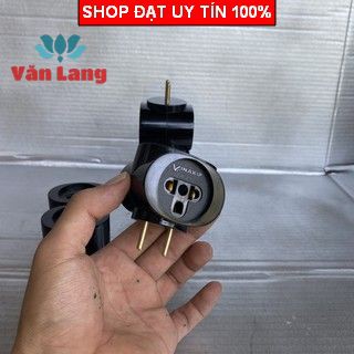 Phích cắm ba chạc đầu trâu đa năng màu đen