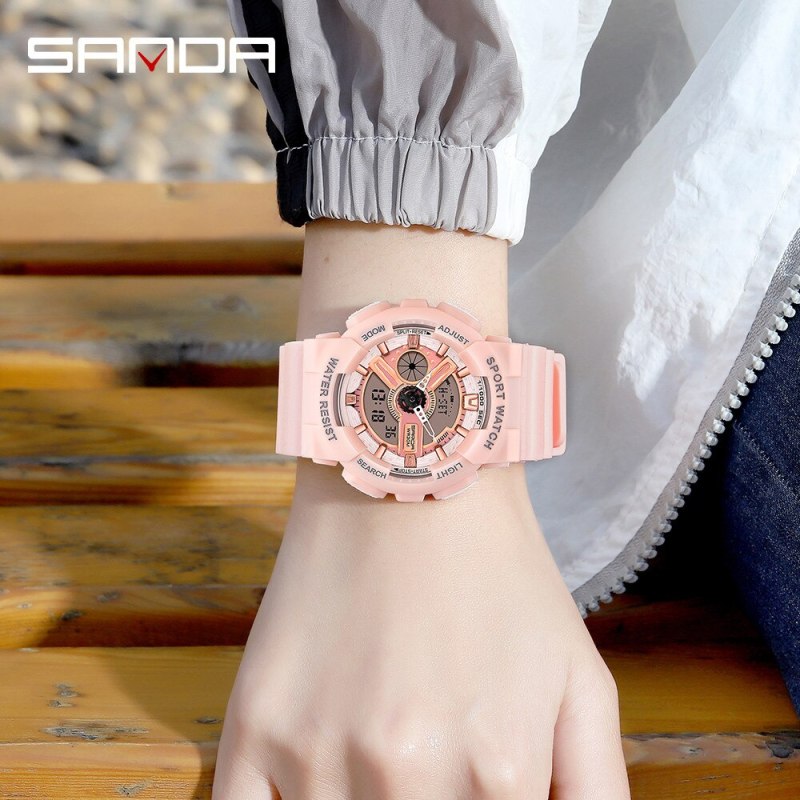 Đồng hồ Nữ thể thao SANDA RUBE, Chạy 2 Máy Cao Cấp Của Nhật, Chống Nước Rất Tốt - Đồng hồ nữ cao cấp, Đẹp,Sang trọng,Đẳng cấp, Bền, Giá Sốc, Đồng hồ nữ hàn quốc, Đồng hồ nữ giá rẻ, Đồng hồ nữ thể thao bán chạy