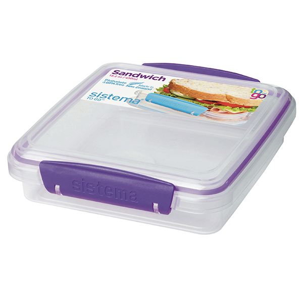 Hộp đựng thực phẩm Sistema 450ml không chứa BPA, dùng lò vi sóng, máy rửa bát, sản xuất tại New Zealand - 21647