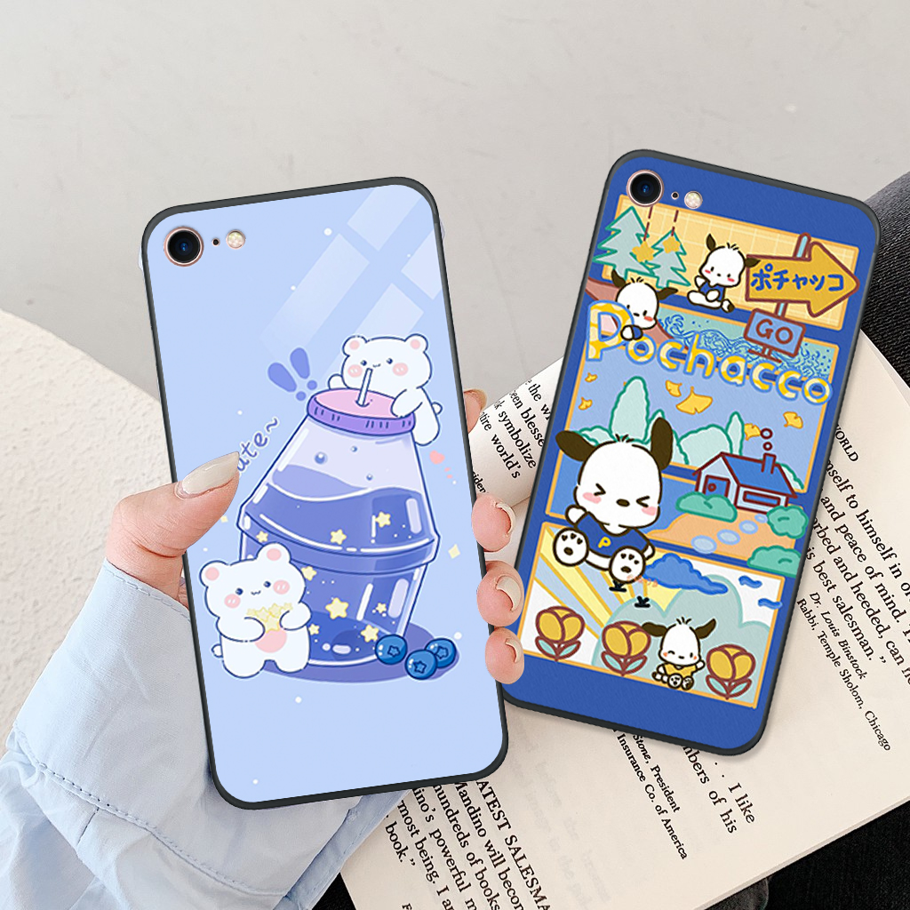 Ốp lưng iphone 5/ 5S/ 6/ 6S/ 6 plus/ 6s plus/ 7/ 8/ se 2020 gấu bear cute, snoopy, pochacco dễ thương, ốp lưng thời trang cao cấp