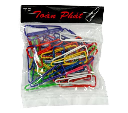 Ghim kẹp giấy nhựa màu C62. 5 bịch - 150 cái. Dùng trong văn phòng  trường học. Vi Tính Quốc Duy