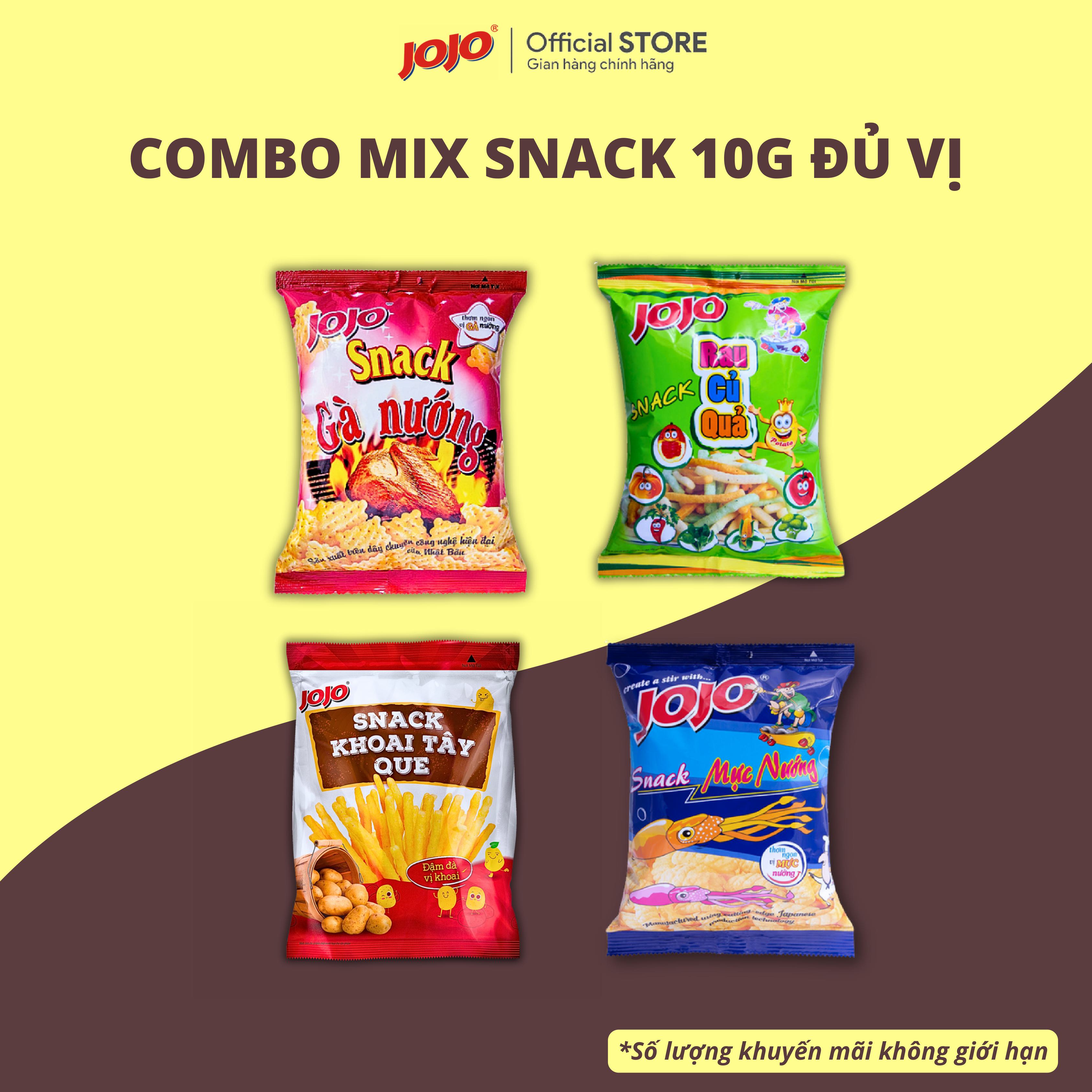 Combo Bánh Snack Mix Đủ Vị JOJO 10G