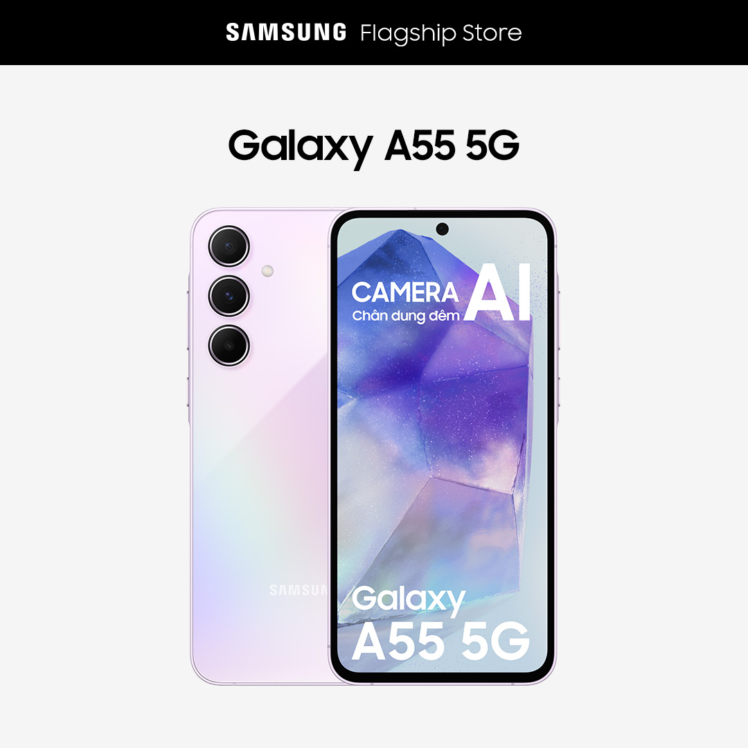 Điện thoại Samsung Galaxy A55 5G, Màn hình Super AMOLED 6,6", Camera AI, Vi xử lý mạnh mẽ 4nm