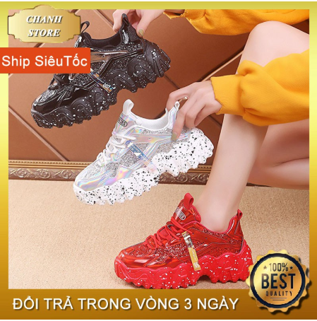 Giày thể thao nữ lấp lánh độn đế hot hit 2020