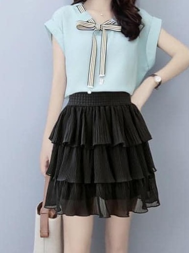 ( ẢNH THẬT) CHÂN VÁY XÒE DÁNG NGẮN 3 TẦNG VOAN LƯỚI THỜI TRANG NỮ CỰC CHẤT, PHUONGMART