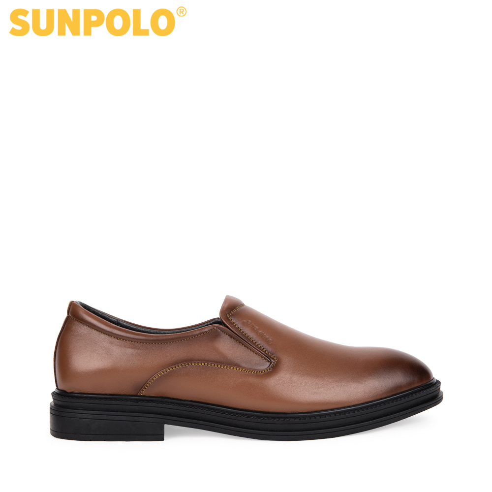 Giày nam, Giày tây da bò SUNPOLO SPH297 (Nâu, Đen)