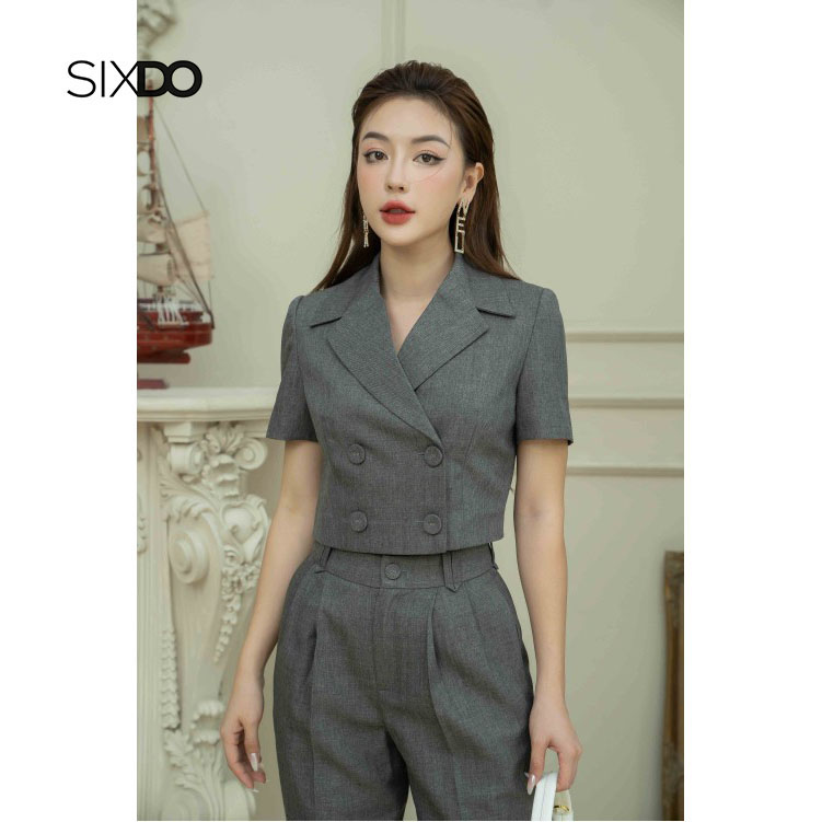 Áo vest nữ dáng lửng cộc tay SIXDO