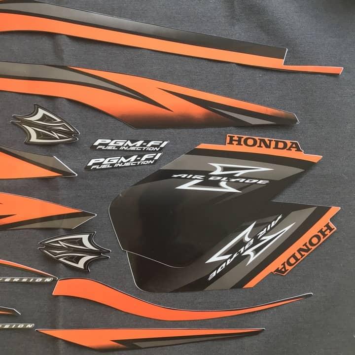 [HCM][DECAL] BỘ TEM XE AIRBLADE THÁI FI ĐỜI 2010 ĐẲNG CẤP (MÀU CAM)