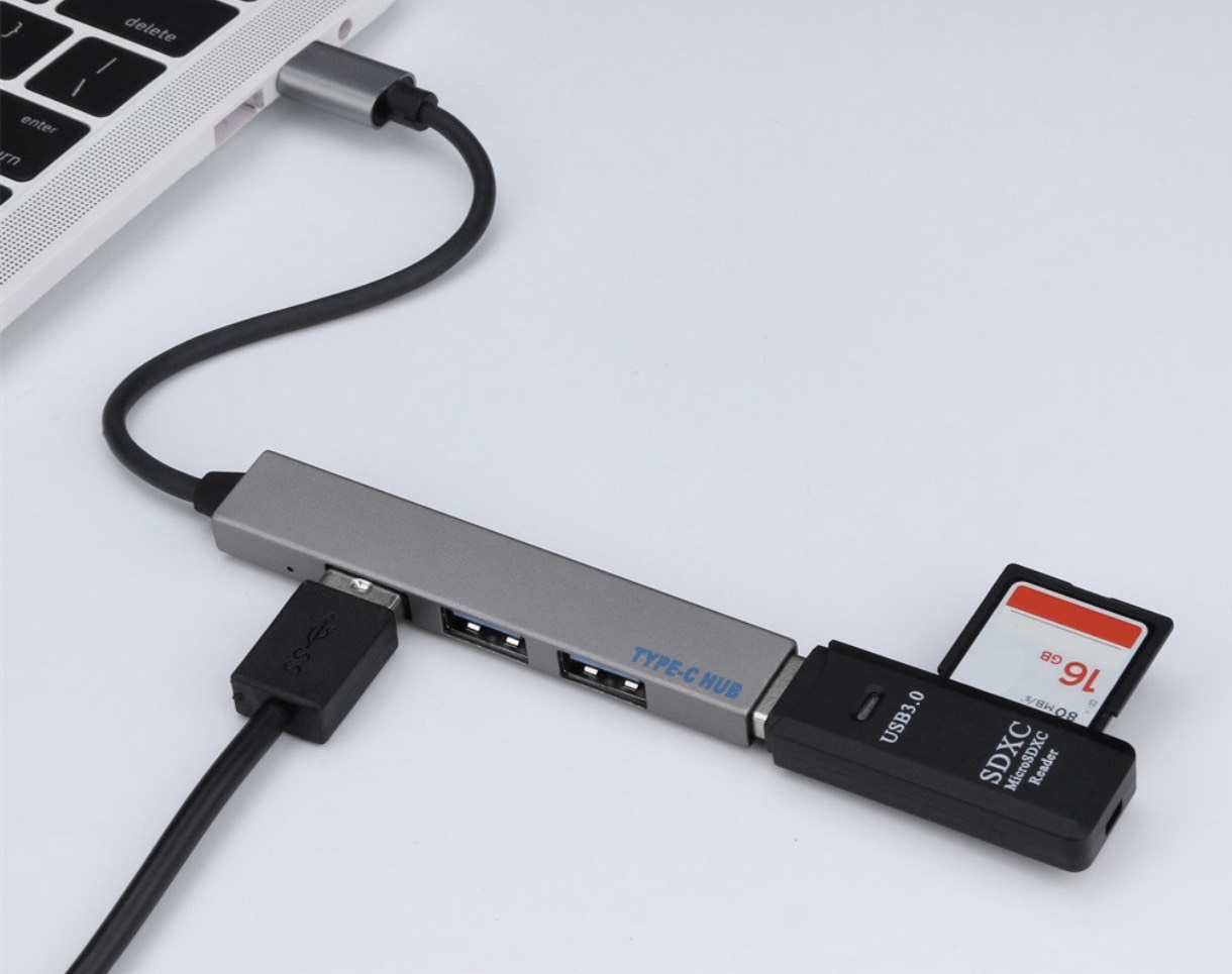 [HCM]Bộ Chia 4 Cổng Usb 3.0 TYPE C Cho Mac-Book Laptop Máy Tính Bảng