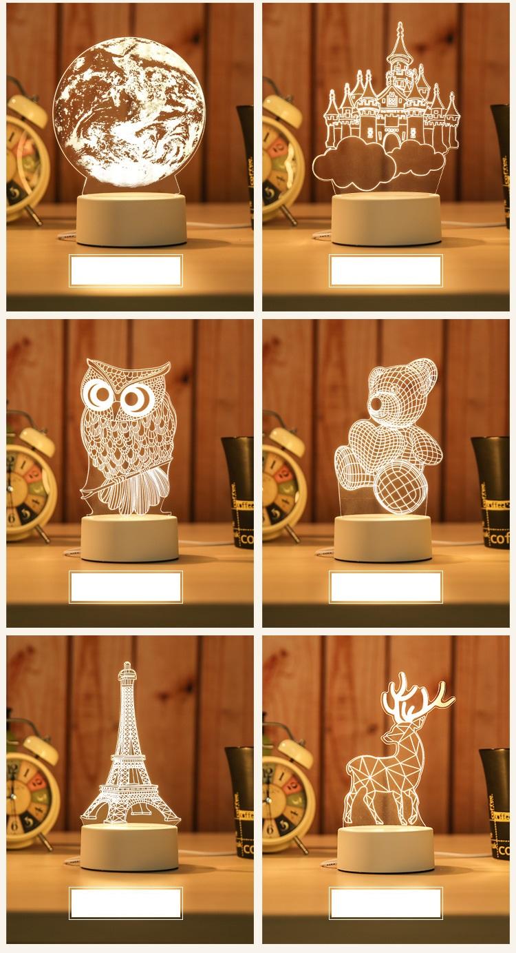 Đèn led ngủ, trang trí 3d, siêu lãng mạn