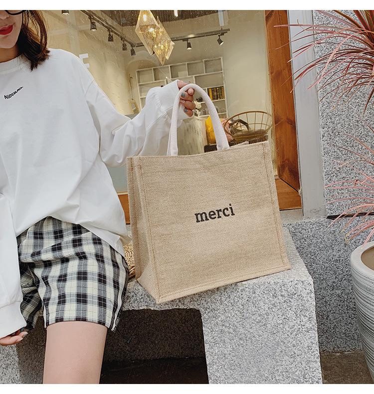 Túi cói Merci phong cách Vintage