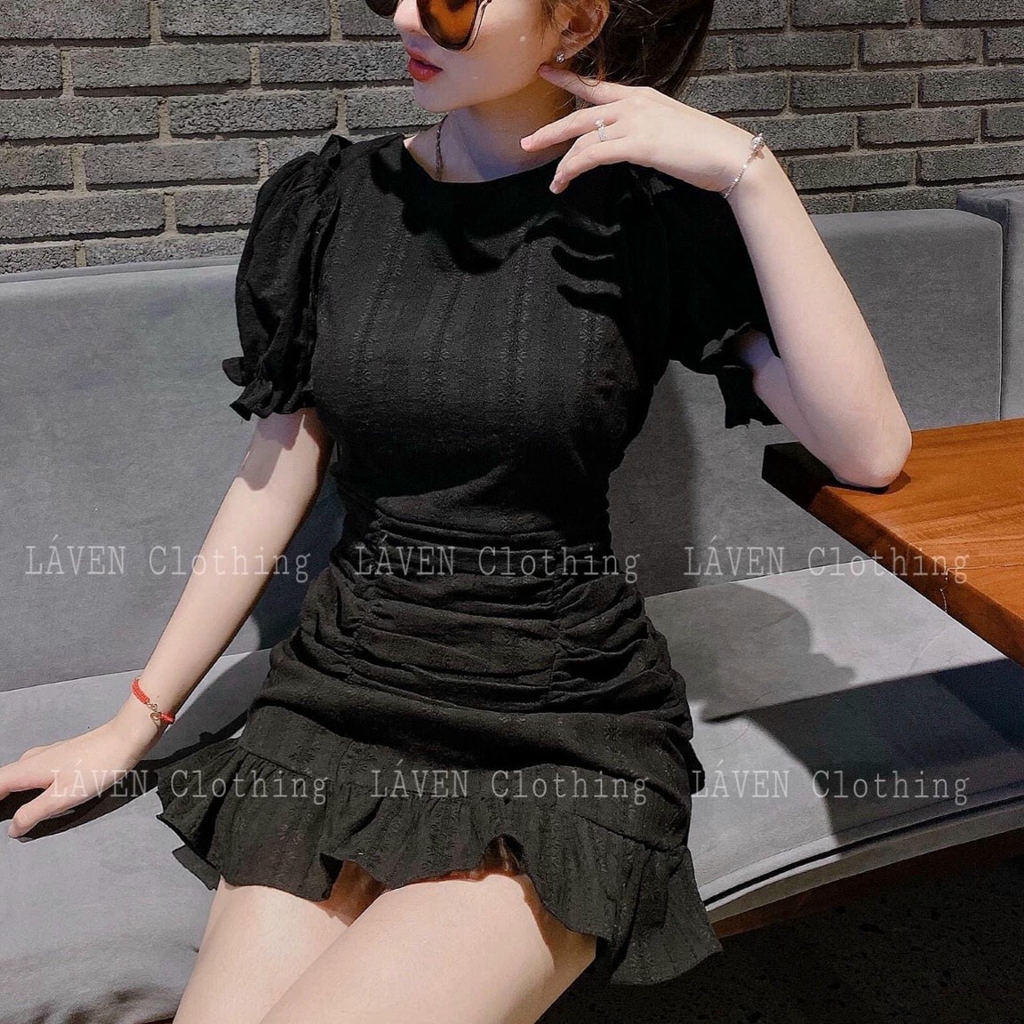 Đầm body tay búp đuôi cá xẻ lưng có mút ngực #dambody