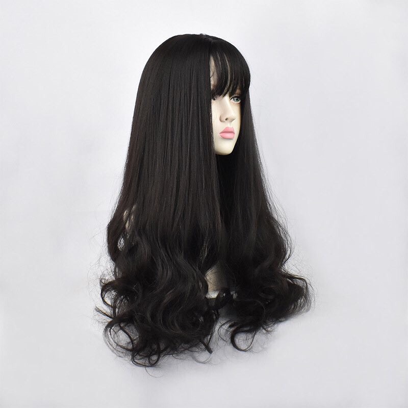 Tóc giả nữ cả đầu ❤️Tóc giả nguyên xoăn 48cm