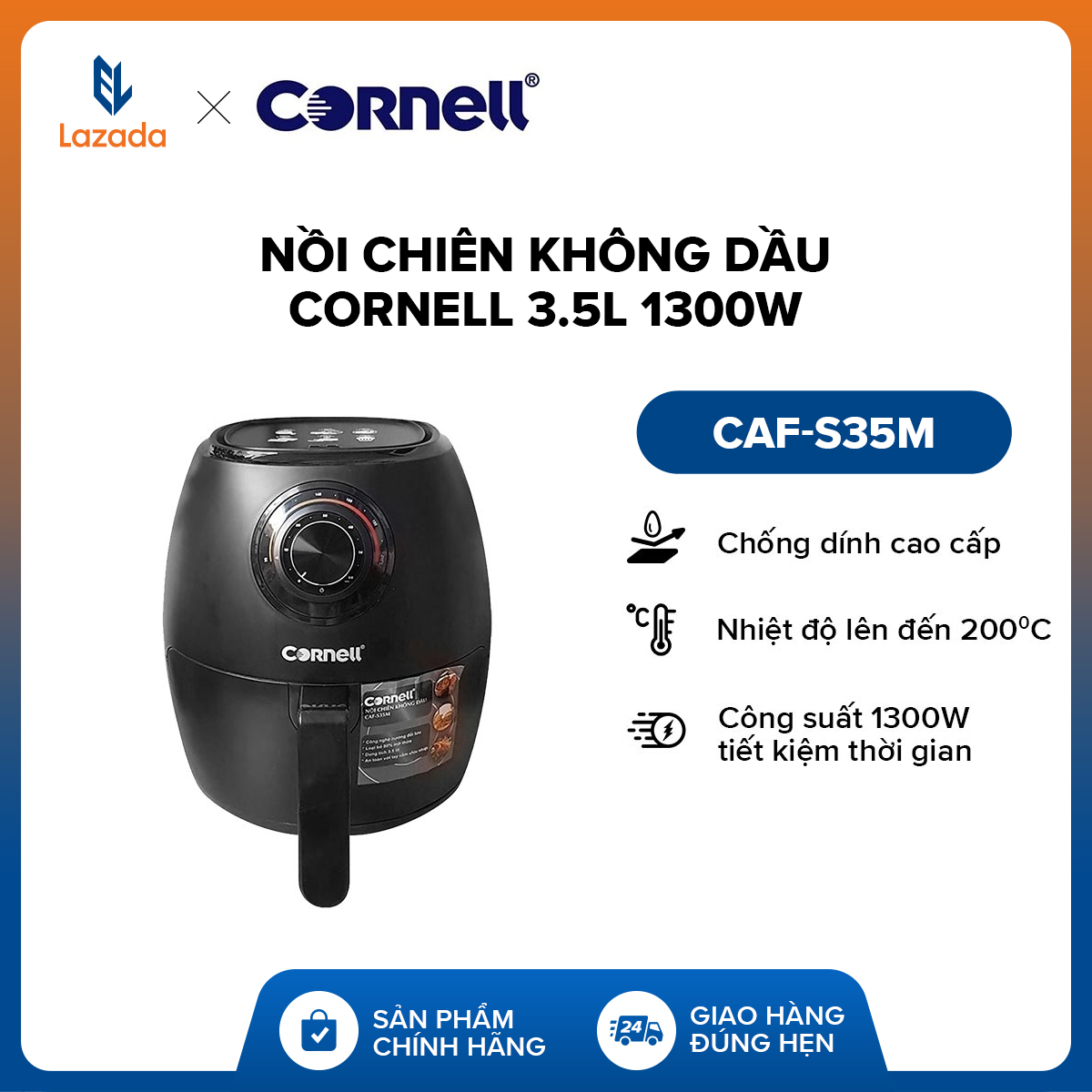 Nồi chiên không dầu Cornell CAF-S35M - 3.5 lít