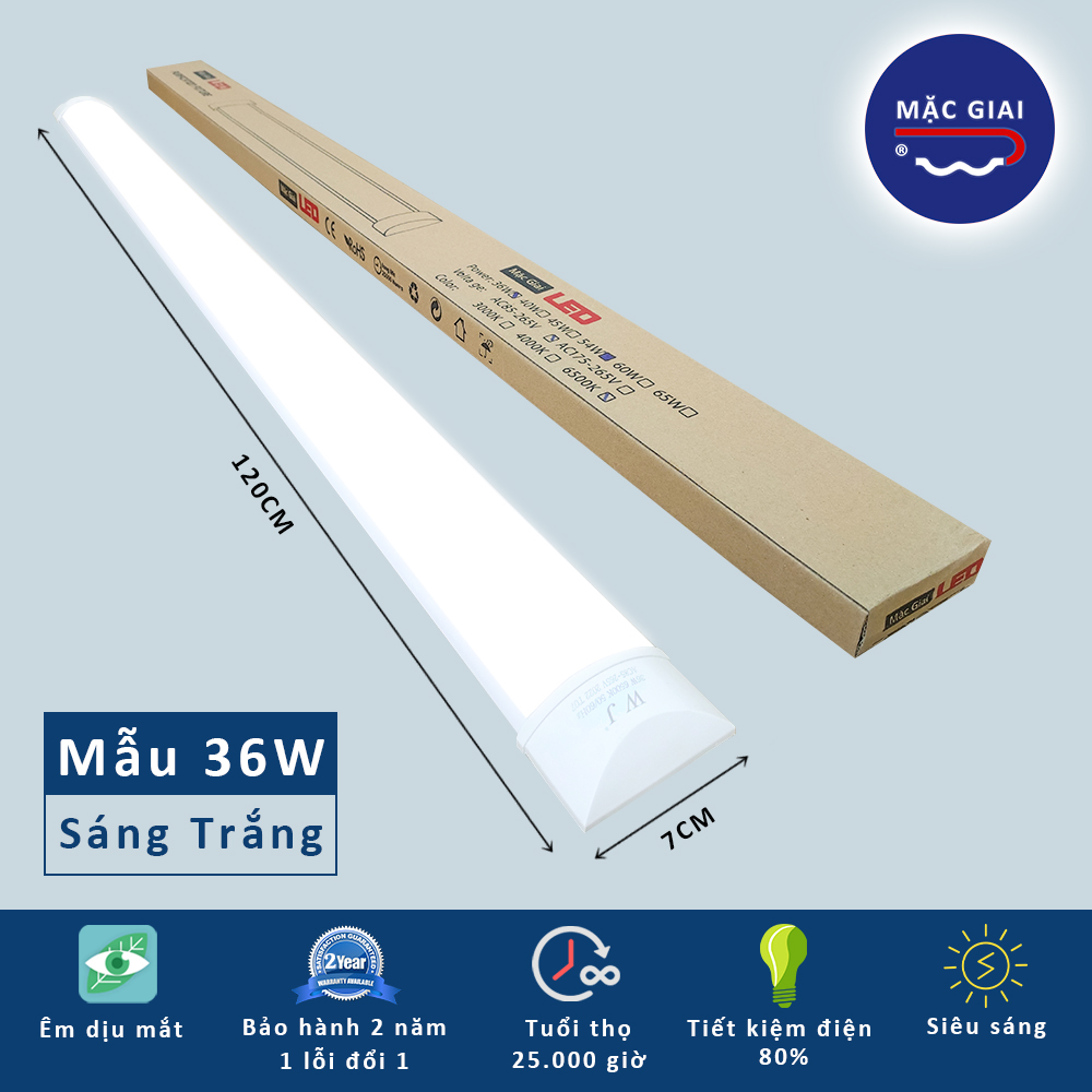 Đèn LED bán nguyệt MẶC GIAI (36w*1.2m*0.07m)