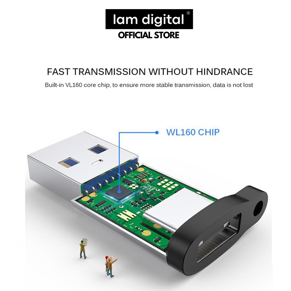 Đầu Chuyển USB 3.0 Sang Type C Tốc Độ Cao 5Gbps