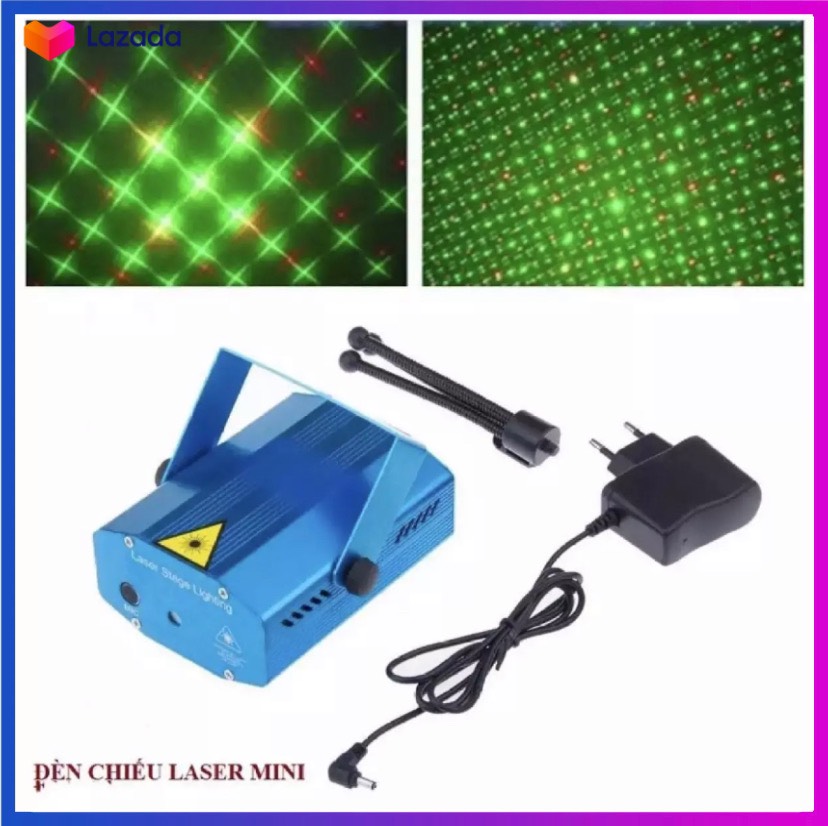 Đèn Chiếu Laser Vũ Trường Cảm Biến Âm Thanh, Đèn Chiếu Sao Trang Trí Mini Laser Stage Lighting, Đèn chiếu Laze mini trang trí sân khấu, vũ trường, quán caffe, nhà hàng.