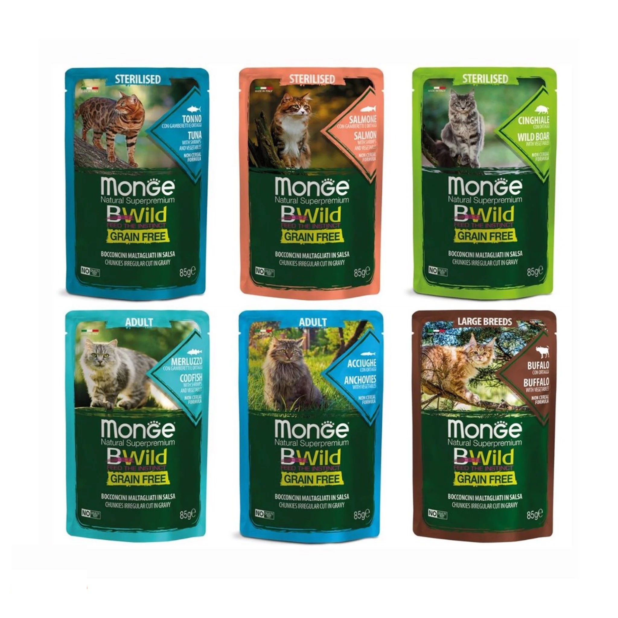 Gói 85g- Thức ăn cho mèo Pate Monge BWild