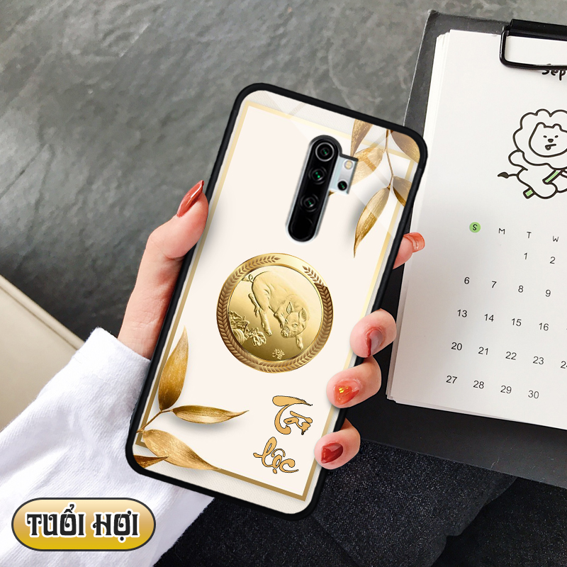 Ốp lưng kính 12 con giáp cho Xiaomi Redmi Note 8 Pro