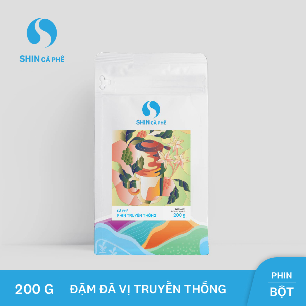 Cà phê phin truyền thống - SHIN Cà Phê - Cà phê pha phin - Gói 200g