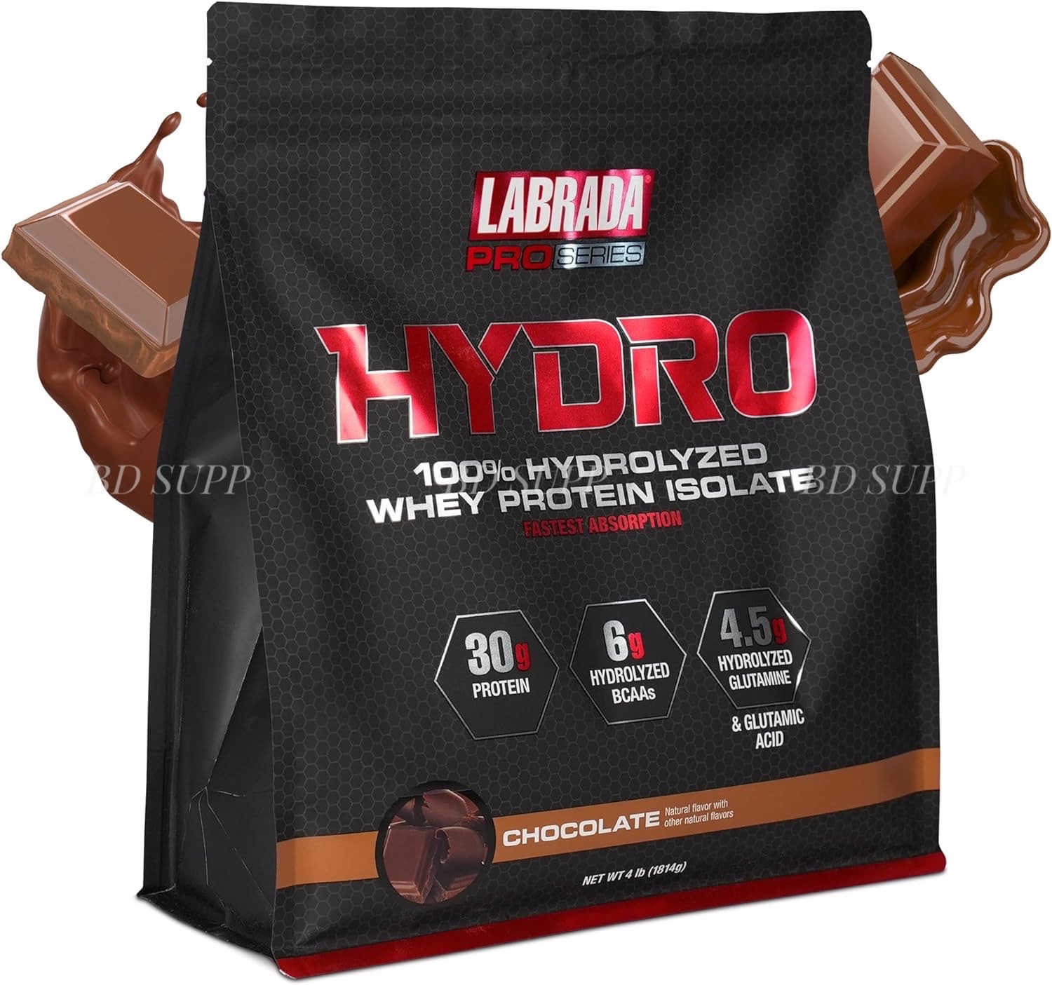 Labrada Whey HYDRO (1.8kg) 100% Whey Protein Hydrolyzed Isolate, 30g Protein, 6g BCAA, 4.5g Glutamine, Công Ty BBT Phân Phối