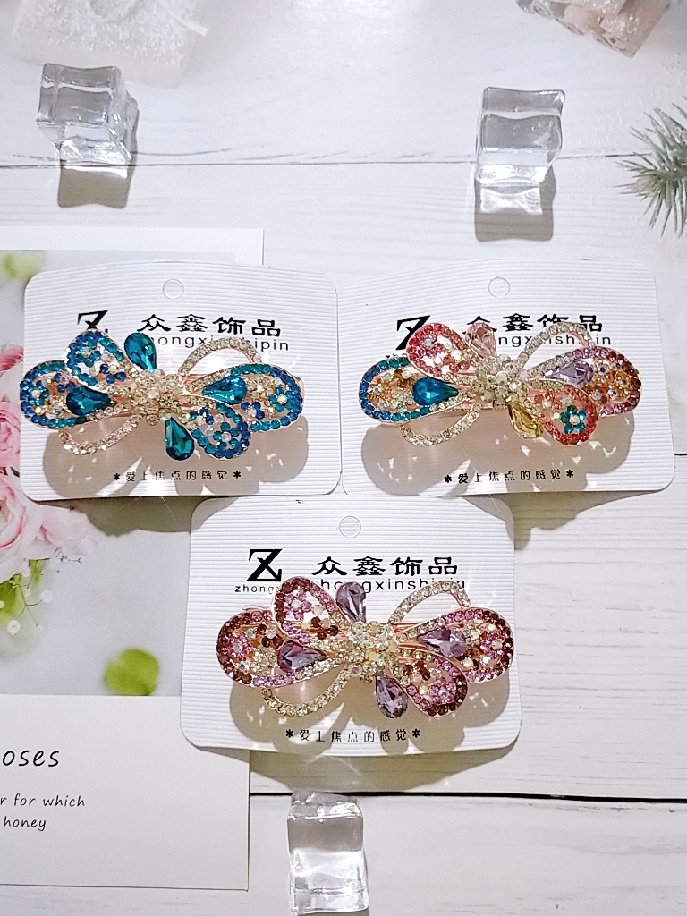 [HCM]Kẹp tóc phía sau đính đá lấp lánh kẹp tóc trung niên