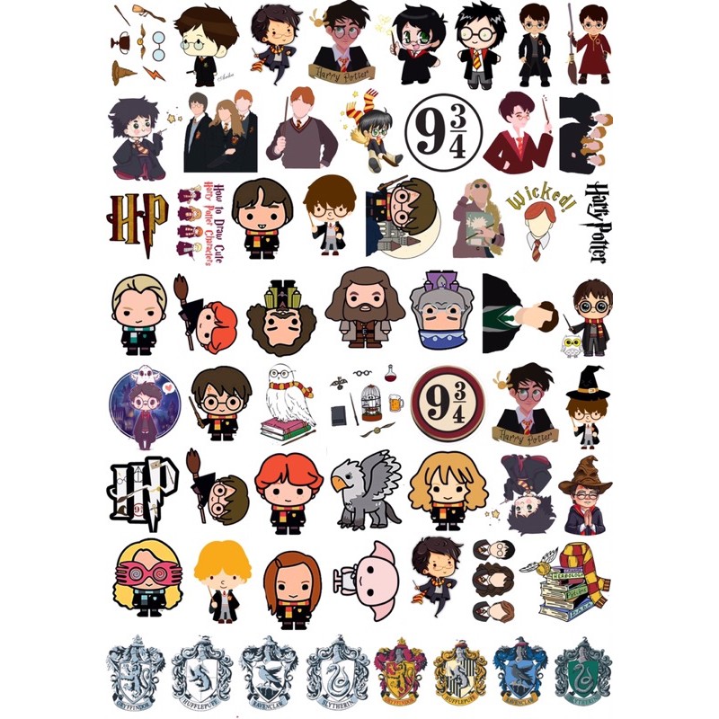 combo 30-60 ảnh sticker harry postter decal bóc dán/ hình dán harry postter