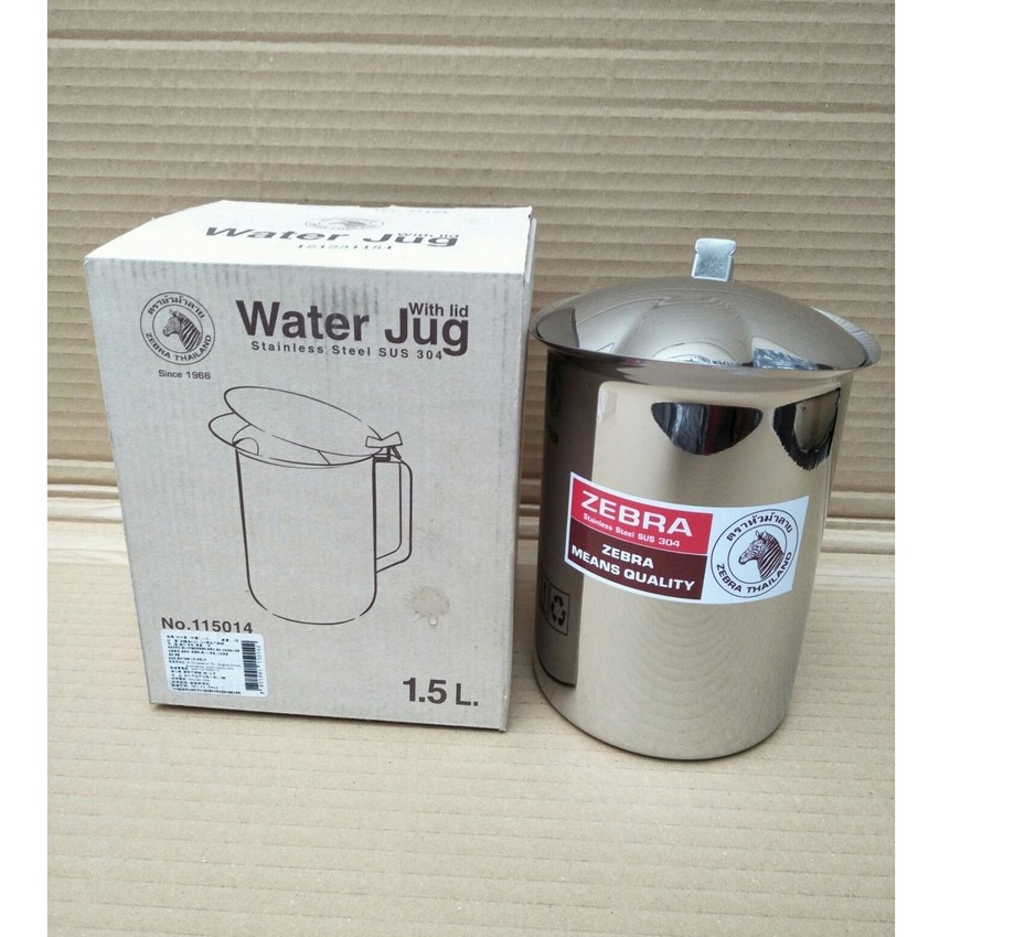 Ca nước Inox có nắp 1.5L - 115014 Zebra Thái Lan