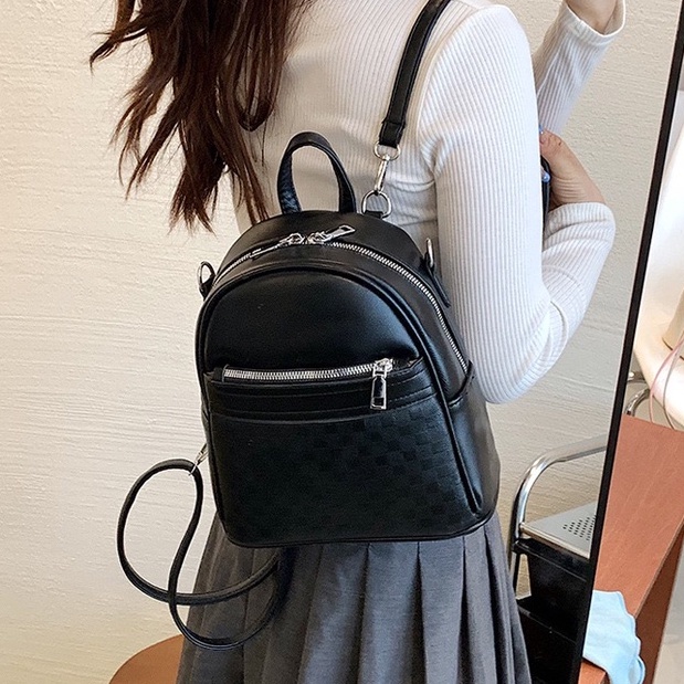 Faya - Balo da mini da dập ô bàn cờ trẻ trung B438
