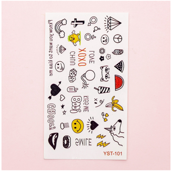 Sticker hình xăm, dán Anime dán trang trí, dễ thương
