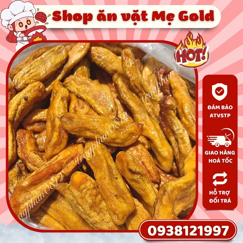 Mứt chuối sấy dẻo nguyên trái không đường Đà Lạt