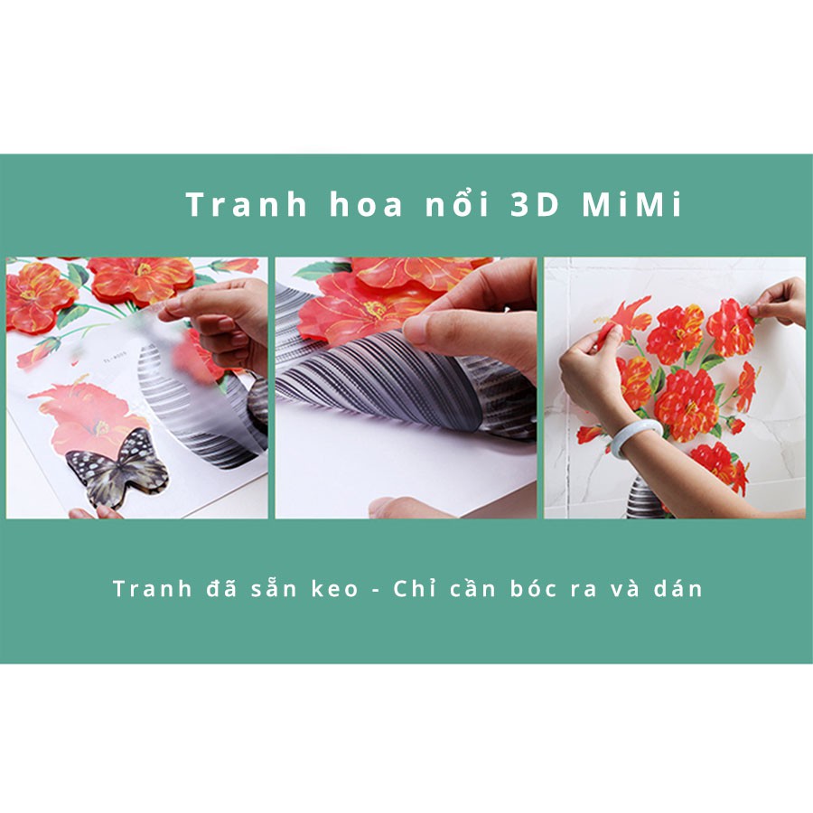 Tranh dán tường 3D hình hoa [12 mẫu]