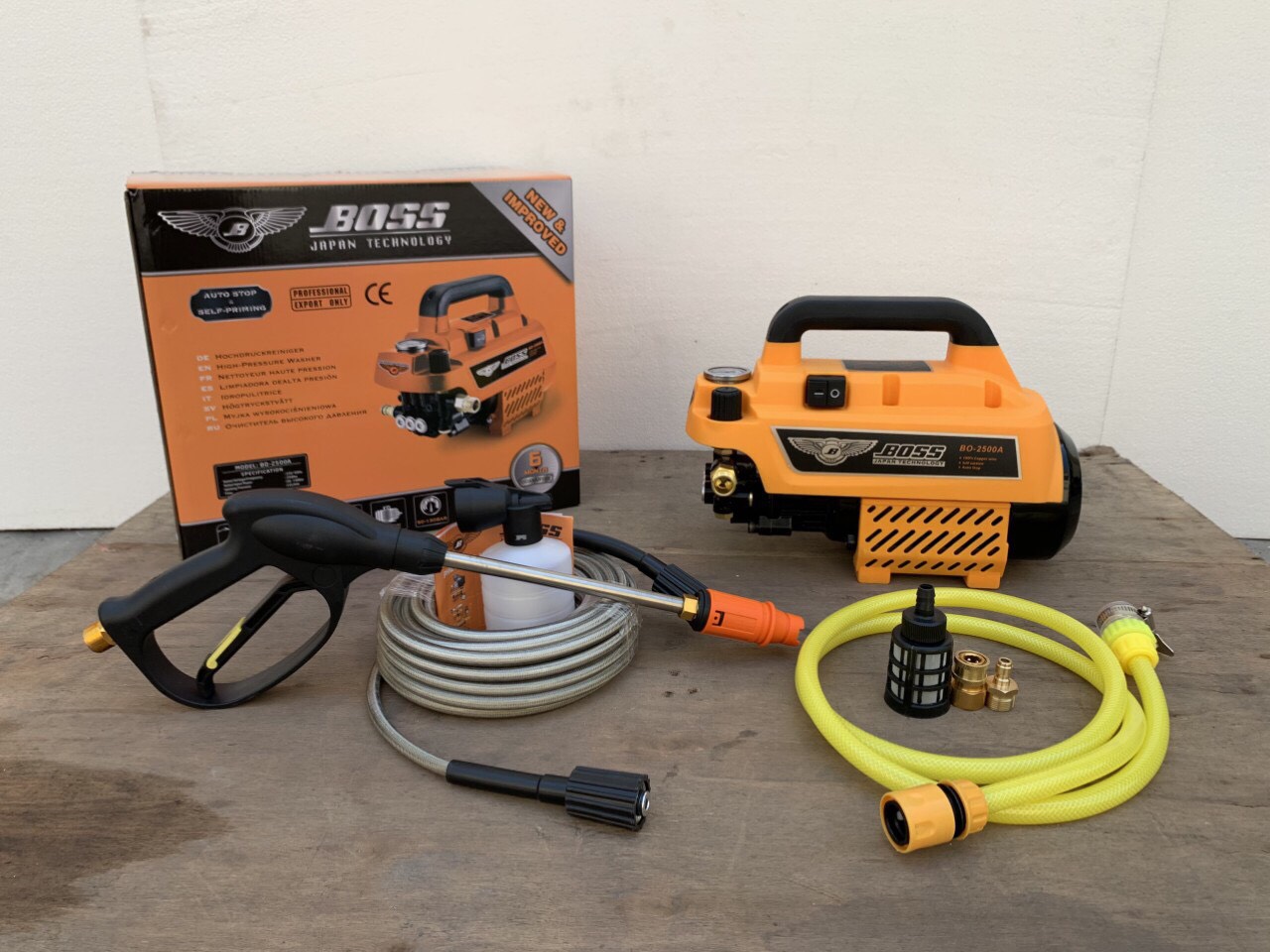 MÁY RỬA XE ÁP LỰC CAO BOSS 2500W JAPAN THẾ HỆ MỚI 2020 CÓ CHỈNH ÁP SIÊU MẠNH CHÍNH HÃNG BH 1 NĂM