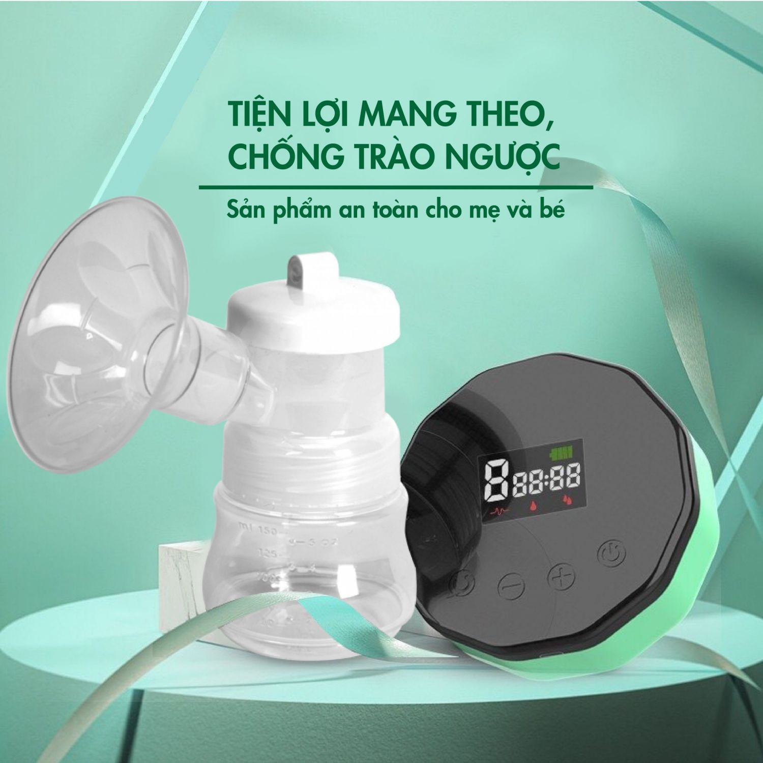 [Sạc Pin Tiện Lợi]Máy Hút Sữa Điện Đôi ROZABI Basic Plus (Massage Êm Ái-Hút Kiệt Sữa-Bảo Hành 1 Năm)