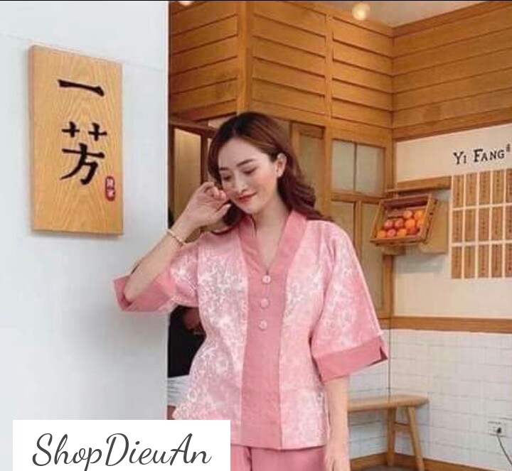 SÉT LAM ĐI CHÙA CHẤT GẤM + QUẦN PHI