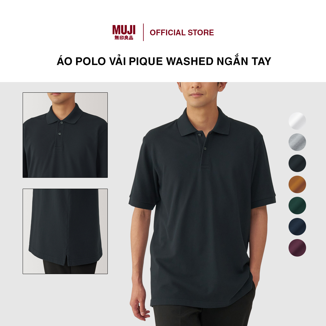Áo Polo Vải Pique Washed MUJI